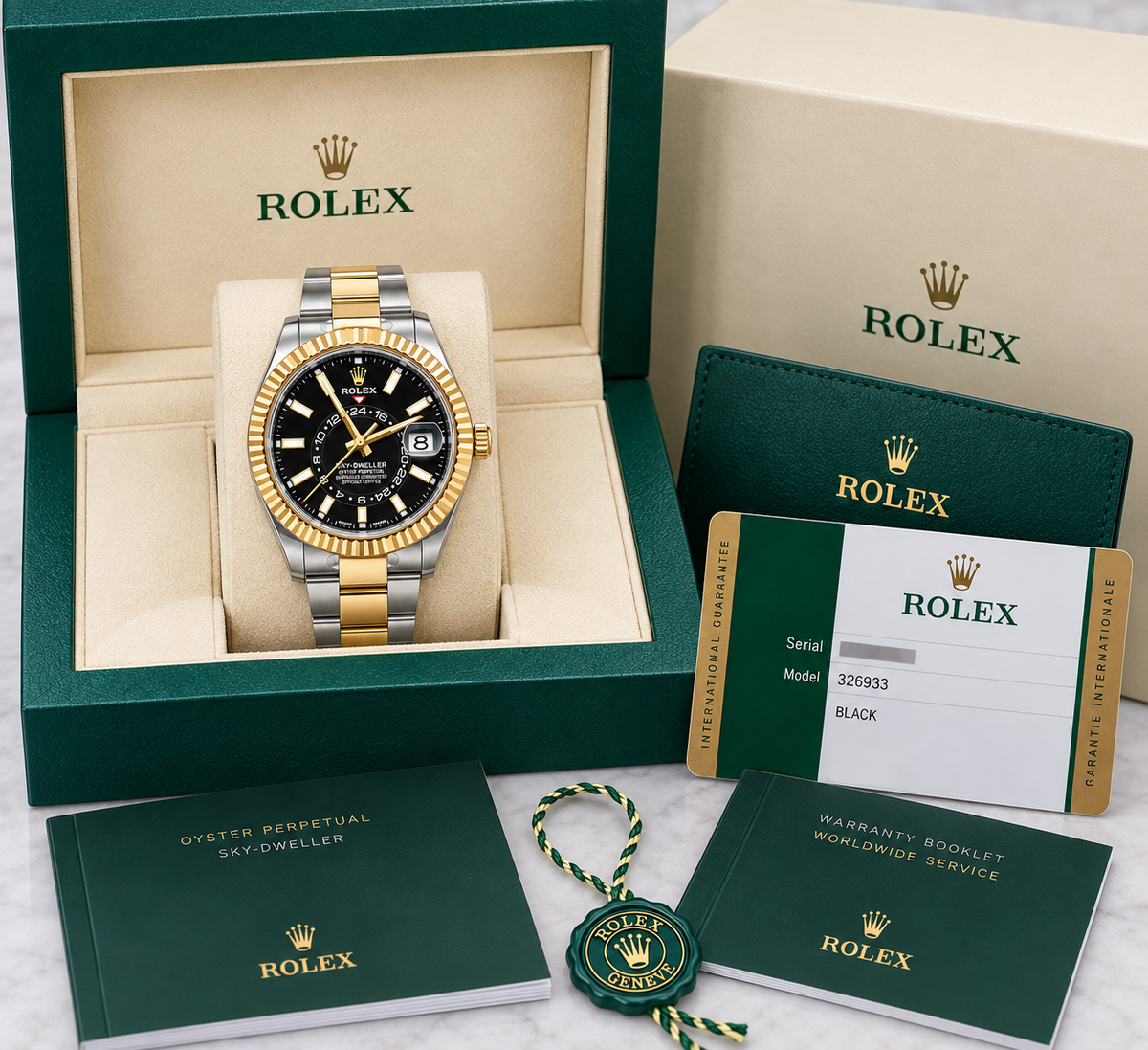 Rolex Sky-dweller Watch Two-tone Oyster Bracelet 2019 Box & Card 336933