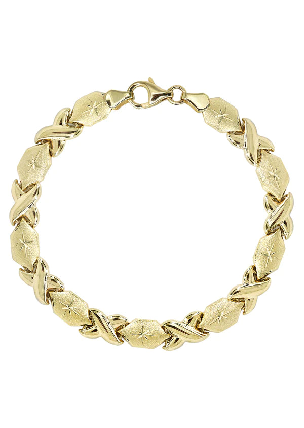 YELLOW GOLD "XO" NECKLACE & BRACELET SET FOR WOMEN 10K/14K APPX 17.1 GRAMS