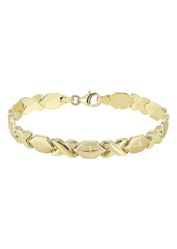 YELLOW GOLD "XO" NECKLACE & BRACELET SET FOR WOMEN 10K/14K APPX 17.1 GRAMS