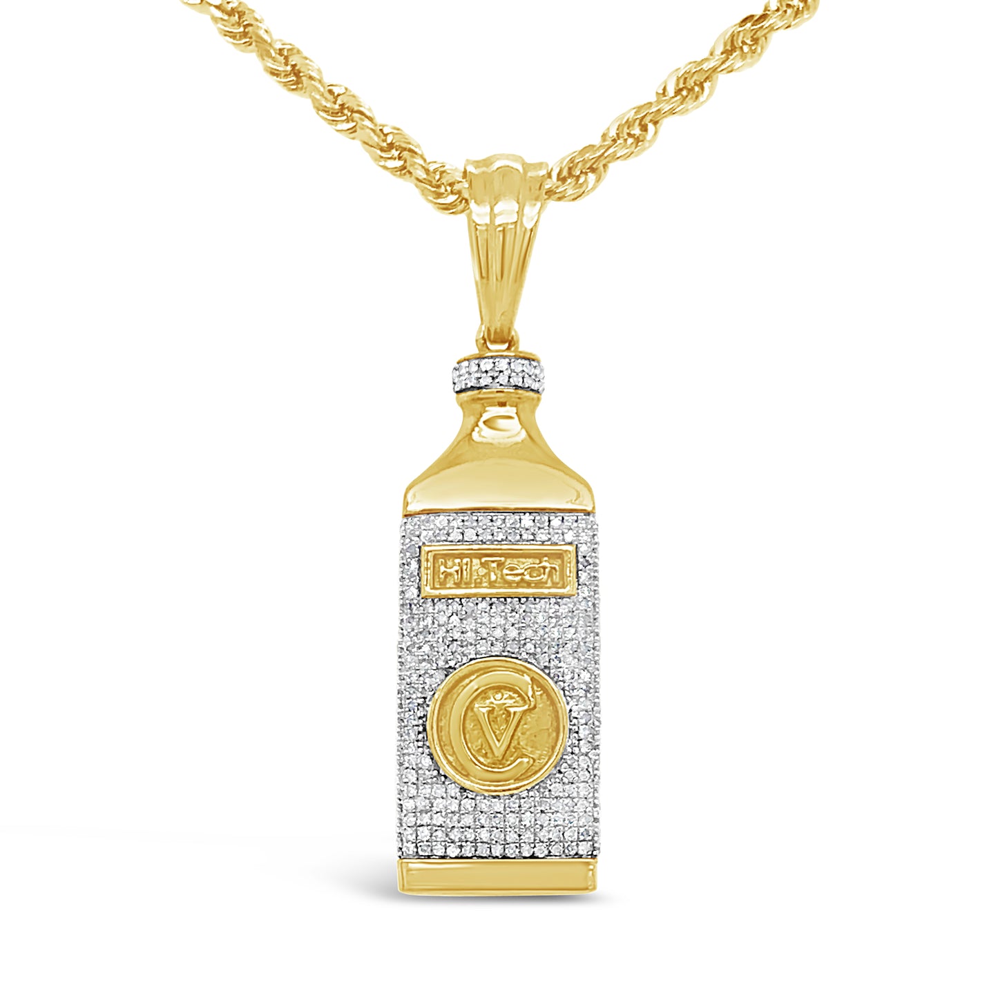 Hi Tech Bottle Pendant - Diamond Yellow Gold | 0.47CTW | 10K