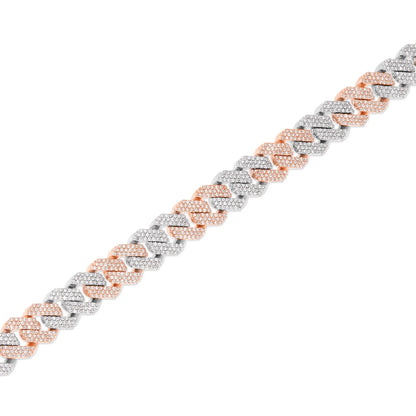 10K Gold Two Tone Diamond Cuban Bracelet | 8.5MM | 3 Color Option Available |