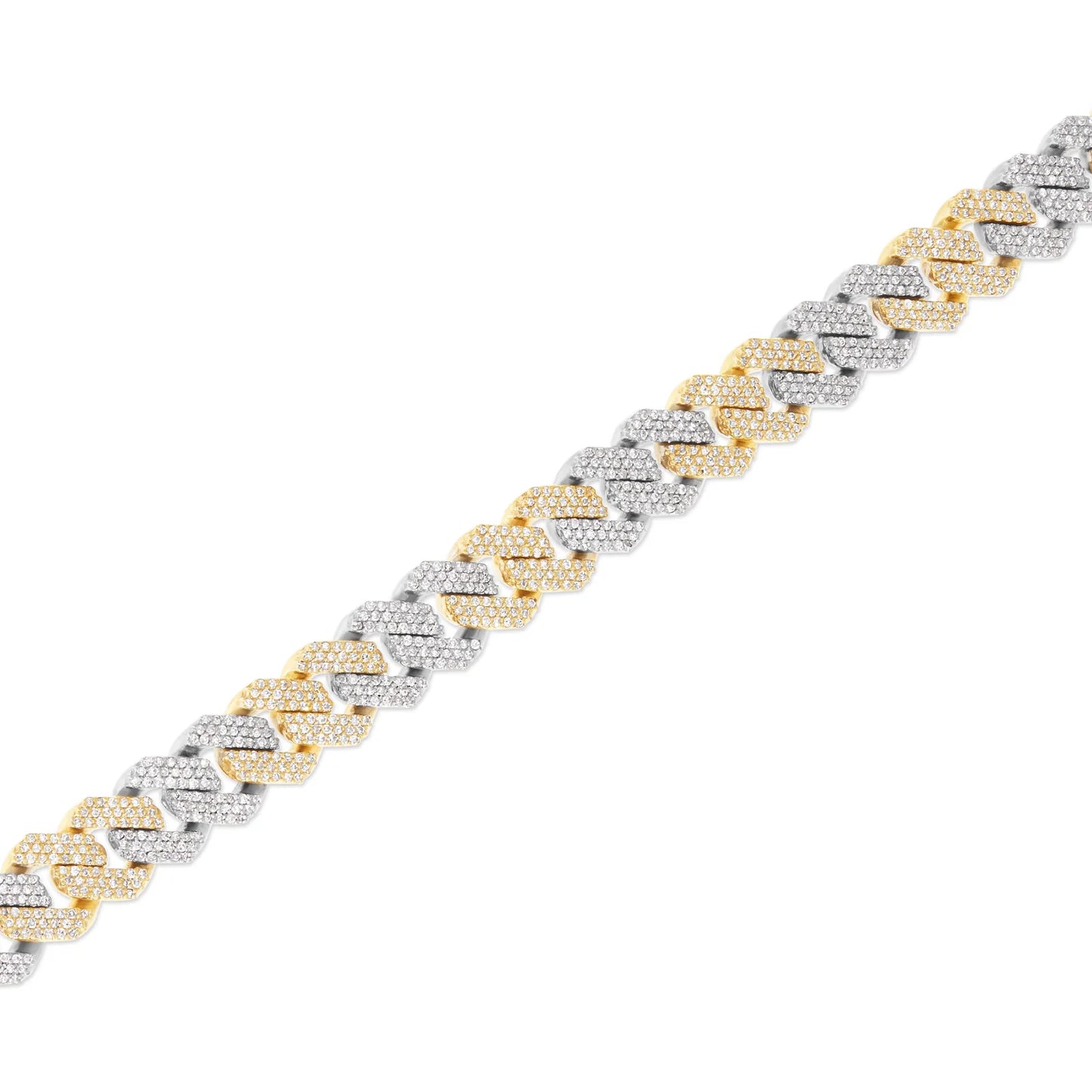 10K Gold Two Tone Diamond Cuban Bracelet | 8.5MM | 3 Color Option Available |