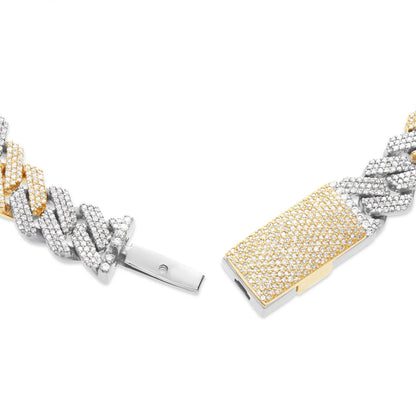 10K Gold Two Tone Diamond Cuban Bracelet | 8.5MM | 3 Color Option Available |