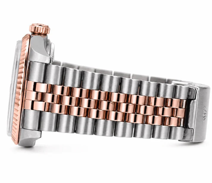 Rolex Datejust Watch 16013 | 36MM | Custom Rose Jubille Band Chocolate Diamond Dial | Diamond Bezel