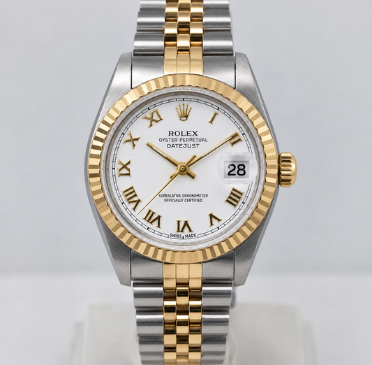 Rolex Datejust 79173 26MM White Roman Dial With Two Tone Jubilee Bracelet