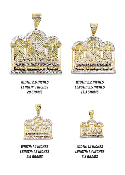 Gold Last Supper Pendant - Yellow Gold | Customizable Size | 10K