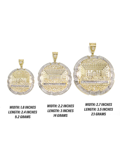 Round Last Supper Pendant - Yellow Gold  | Customizable Size | 10K