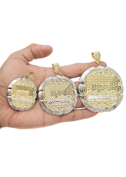 Round Last Supper Pendant - Yellow Gold  | Customizable Size | 10K