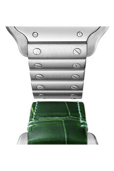 Santos De Cartier Watch - Medium Model | Steel | Automatic | Interchangeable Leather Strap