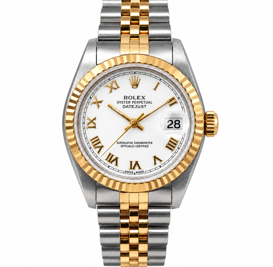 Rolex Datejust 79173 26MM White Roman Dial With Two Tone Jubilee Bracelet