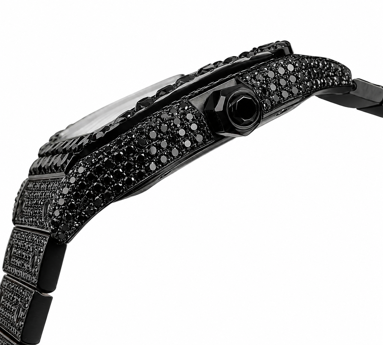 Cartier Santos 40mm - PVD Black Sapphire Gem Stones Iced Out