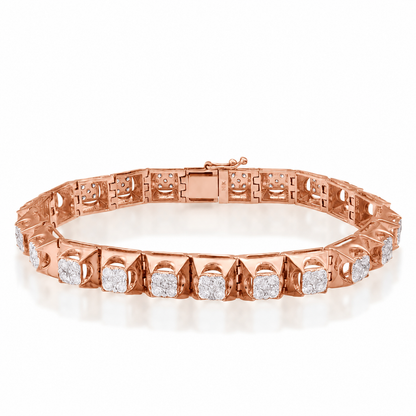 Diamond bracelet rose gold and diamond ring