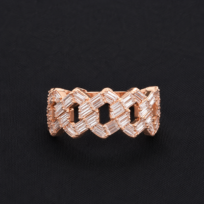 Diamond bracelet rose gold and diamond ring