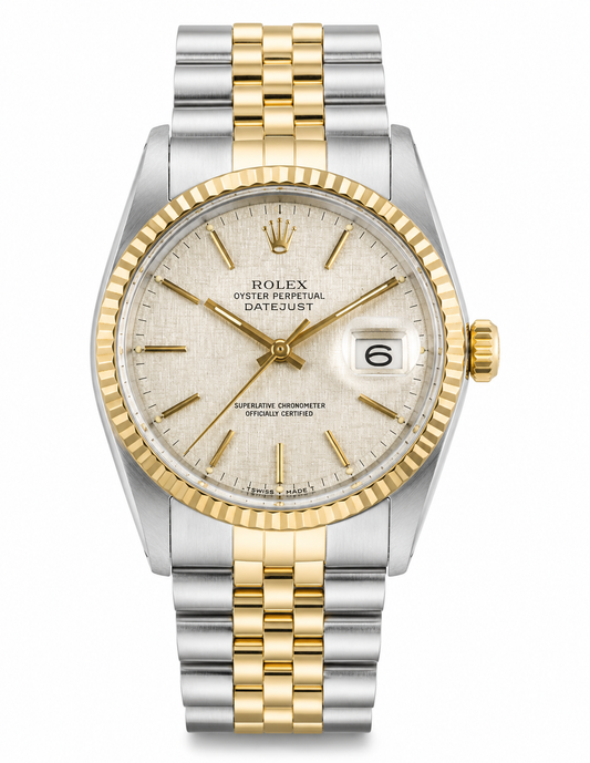 Rolex Datejust 16233 for Men | 36MM | Linen Dial | Two Tone | Jubilee Band Papers