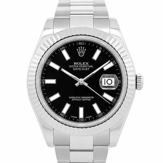 Rolex 41mm Datejust II Stainless Steel 116334 | Black Index B&P