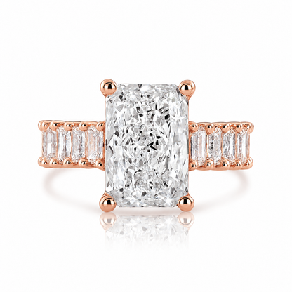 7.00 E VS1 Radiant Lab Grown Diamond Engagement Ring 14kt