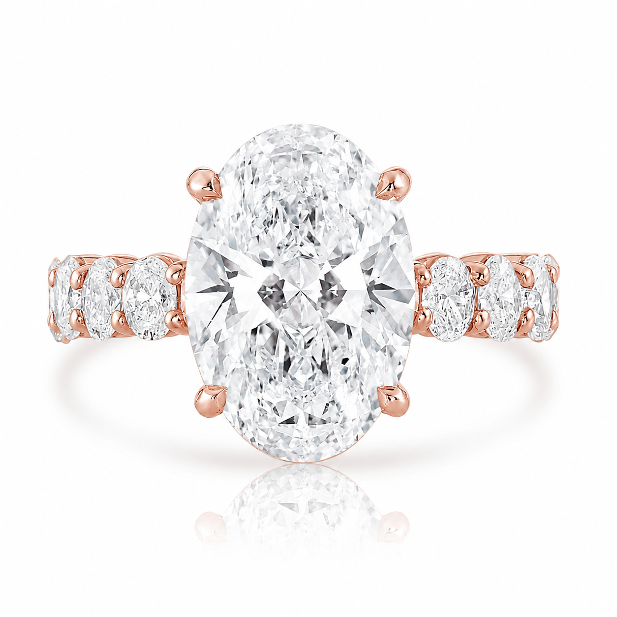 6.58 E VS1 Oval Lab Grown Diamond Engagement Ring 14kt