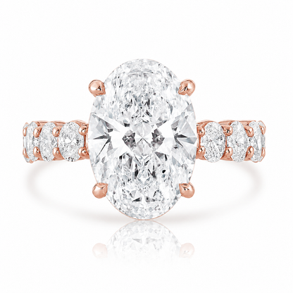 6.58 E VS1 Oval Lab Grown Diamond Engagement Ring 14kt