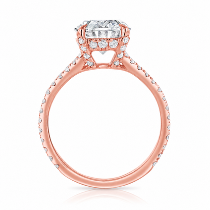 5.04CT E VS1 Oval Lab Grown Diamond Hidden Halo Engagement Ring 14kt