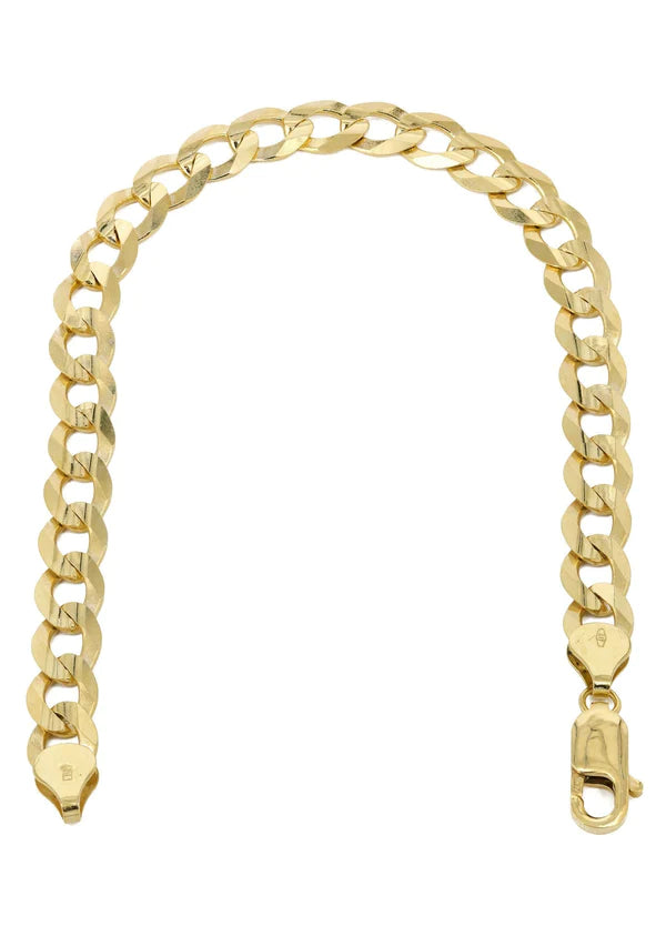 Solid Cuban Curb Link Bracelet 10K/14K - Yellow Gold