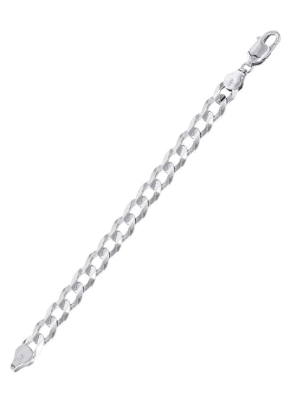 Solid Cuban Curb Link Bracelet 10K/14K - White Gold