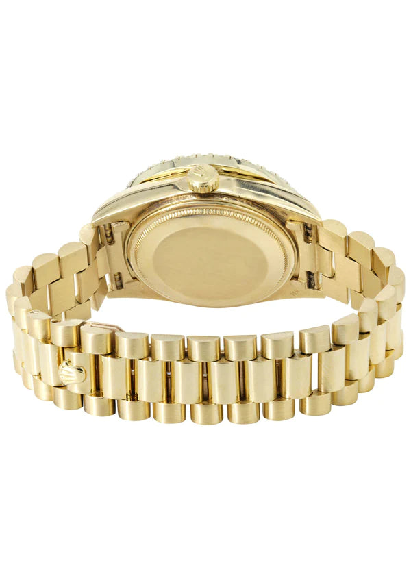 Rolex Day-Date Presidential | Model 18238 | 18K Yellow Gold | 36MM | Diamond Bezel | Diamond Roman Chocolate Dial