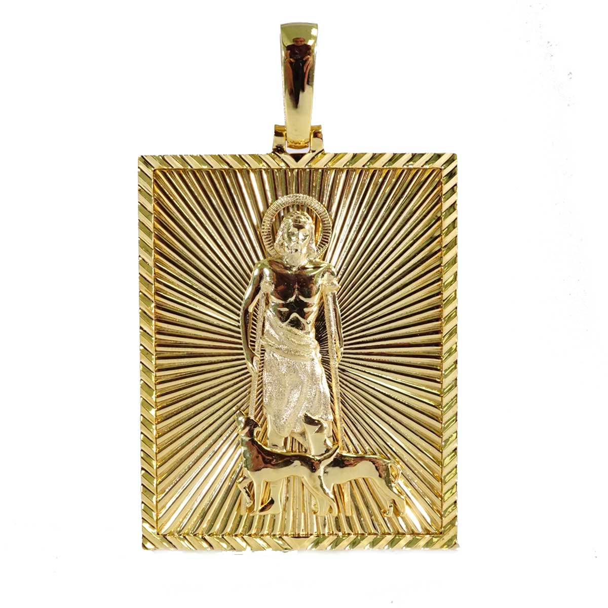 San Lazaro Medal Pendant | Yellow Gold 10/14K | Size Option Available