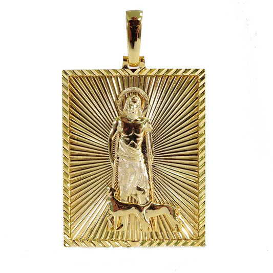 San Lazaro Medal Pendant | Yellow Gold 10/14K | Size Option Available