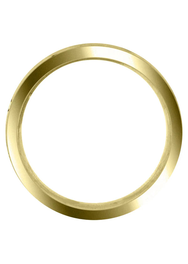 Mens Modern Wedding Band Ring | 14K/18K Solid Yellow Gold | Satin Finish (Bennett)