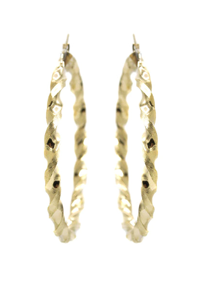 10K Womens Gold Hoop Earrings | Customizable Size | Width 4.5MM