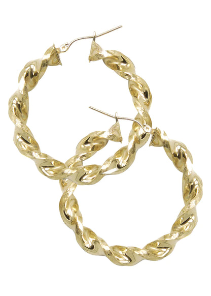 10K Womens Gold Hoop Earrings | Customizable Size | 6MM
