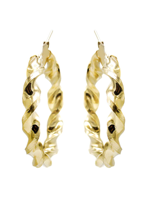 10K Womens Gold Hoop Earrings | Customizable Size | 6MM