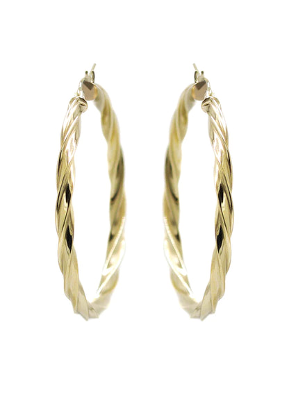 10K Womens Gold Hoop Earrings | Customizable Size | 4MM