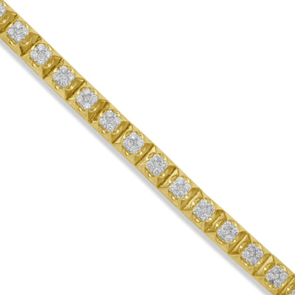 Diamond Bracket Bracelet | 10K/14K Yellow Gold | 3 Color Variant Options