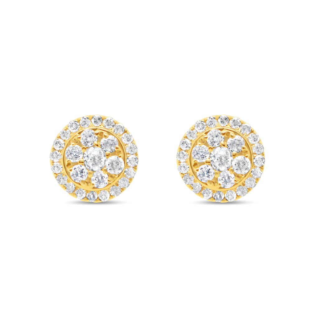 Gold Diamond Round Earrings | Yellow Gold 14K | 0.50CT | 8MM