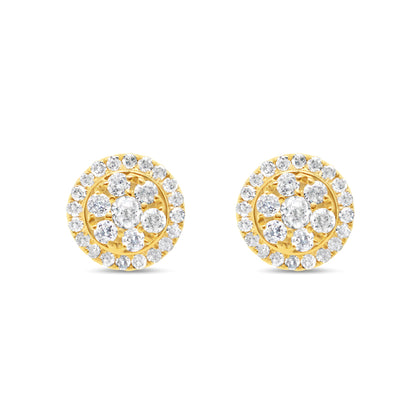 Gold Diamond Round Earrings | Yellow Gold 14K | 0.50CT | 8MM