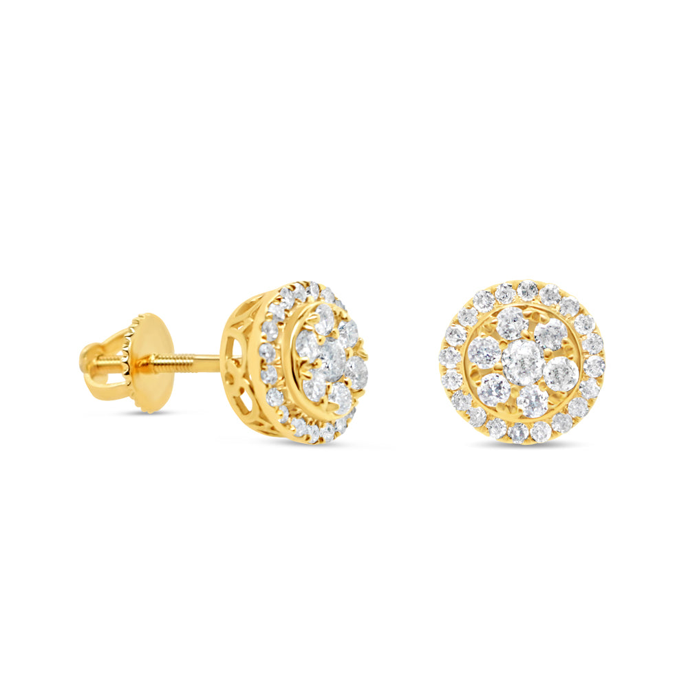 Gold Diamond Round Earrings | Yellow Gold 14K | 0.50CT | 8MM