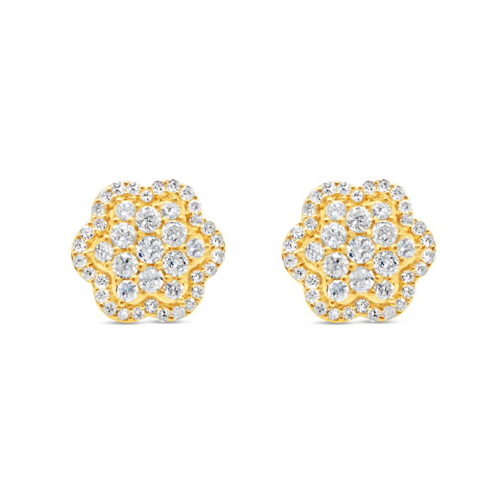 Gold Diamond Star Earrings | Yellow Gold 14K | 0.54CT | 9.5MM