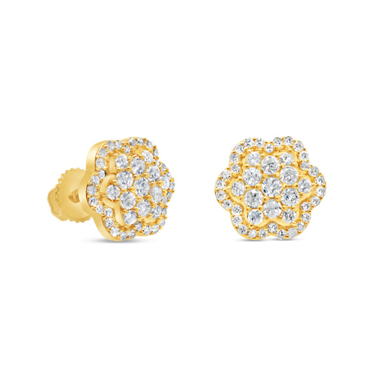 Gold Diamond Star Earrings | Yellow Gold 14K | 0.54CT | 9.5MM