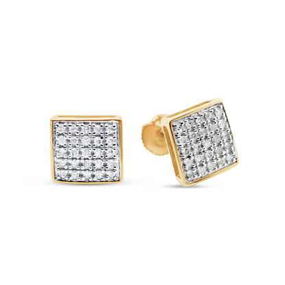 10K Yellow Gold | Diamond Earrings | 0.20CTW | 7.96MM