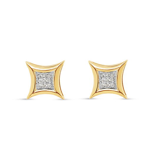 10K Yellow Gold | Diamond Round Earrings | 0.07 CTW | 5.97MM