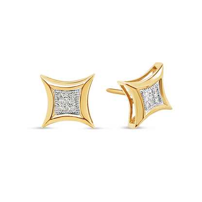 10K Yellow Gold | Diamond Round Earrings | 0.07 CTW | 5.97MM