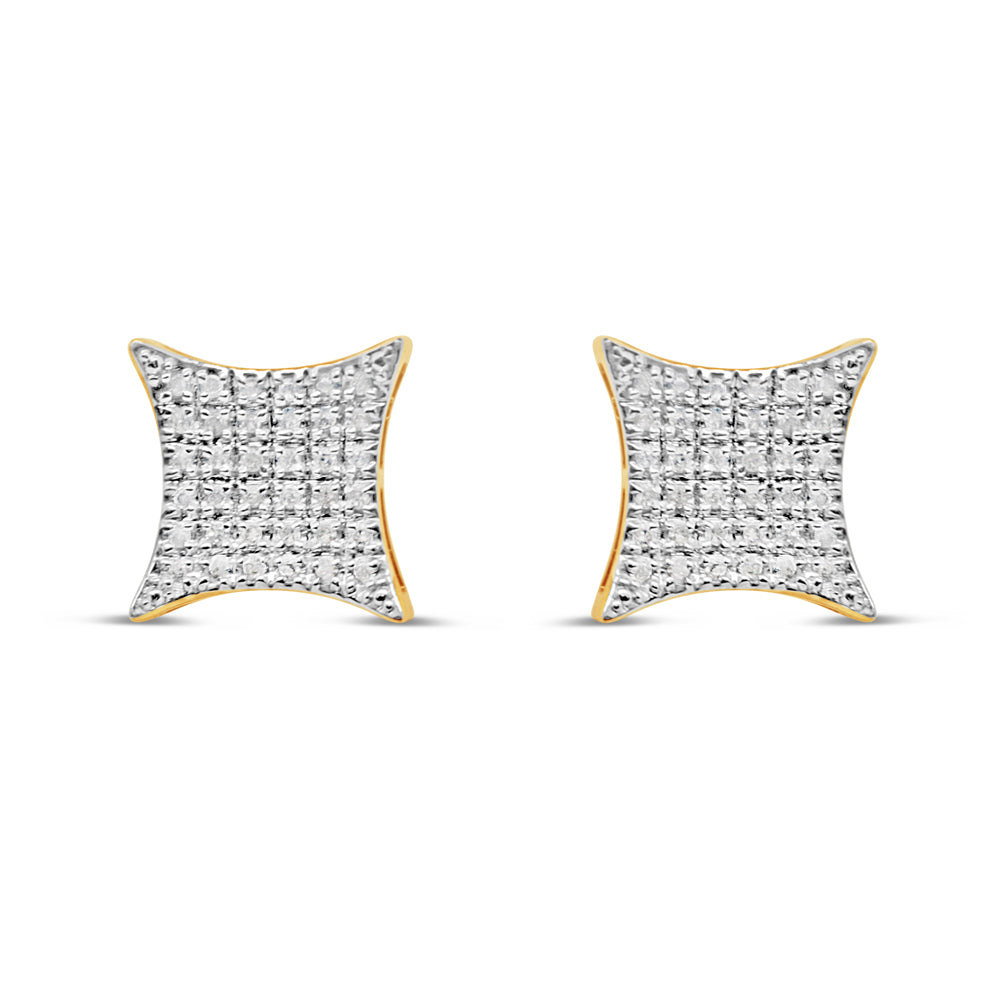 10k Gold Diamond Kite Earrings 12mm .25CTW