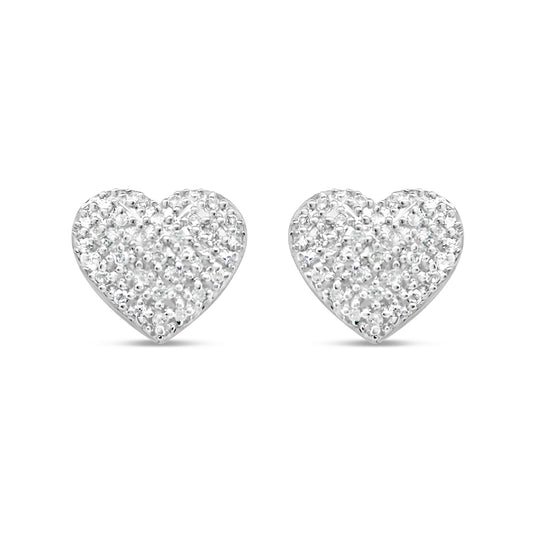 10k Gold Diamond Heart Earrings 9mm .27CTW