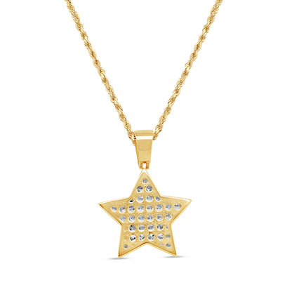 Star Pendant with Necklace | 14K Yellow Gold | 25.69MM | 1.18CT