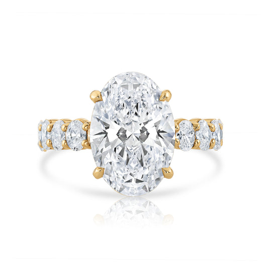 6.58 E VS1 Oval Lab Grown Diamond Engagement Ring 14kt
