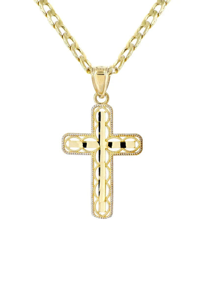 10K Gold Crucifix / Cross Necklace For Men | 3.1 Grams