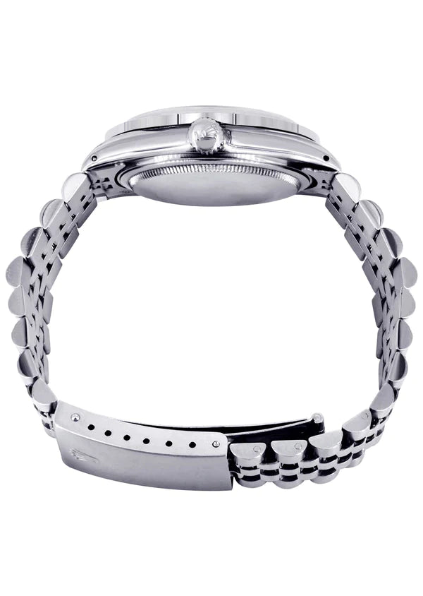Diamond Rolex Datejust Watch 16200 | 36MM | Diamond Color Baguettes Dial | Stainless Steel | Jubilee Band