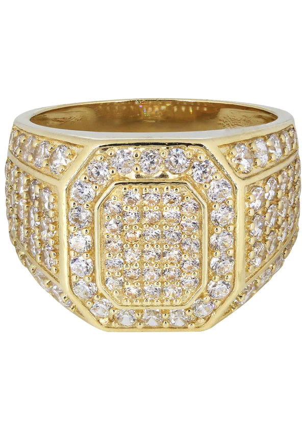 Mens Pinky Ring | 10K Solid Yellow Gold | Style #1