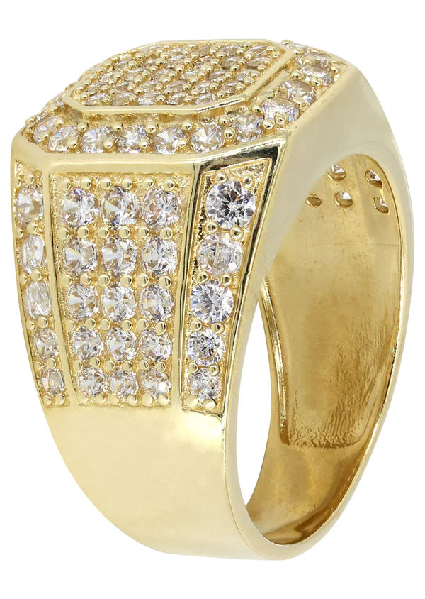 Mens Pinky Ring | 10K Solid Yellow Gold | Style #1